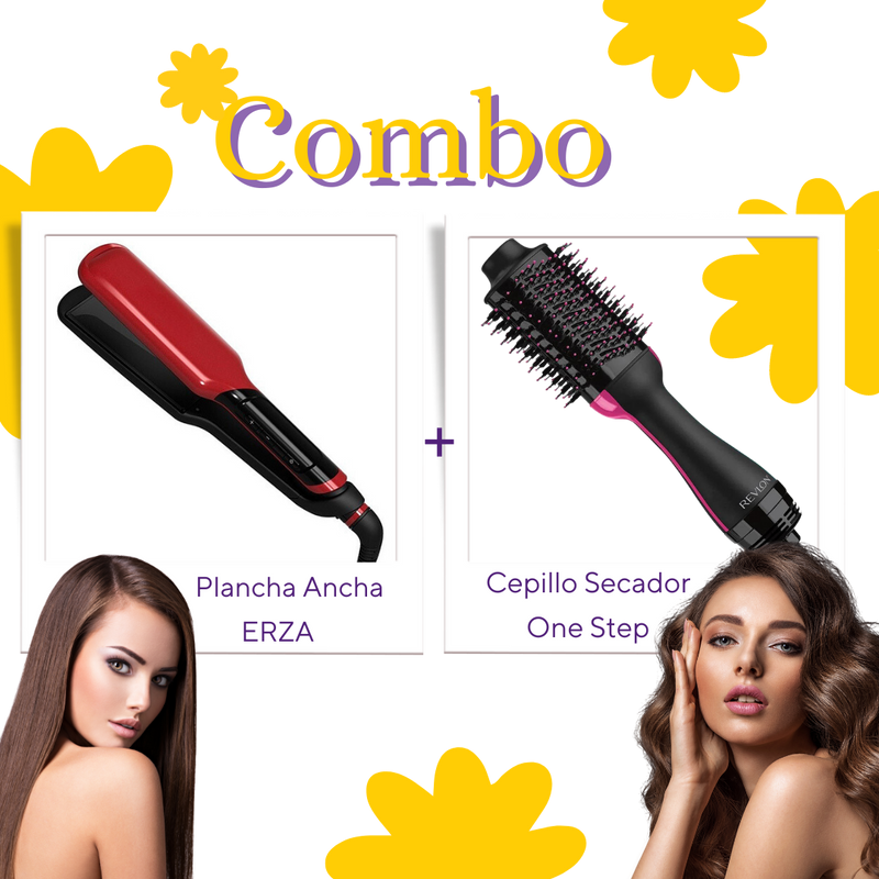 Cepillo Secador One Step + Plancha Ancha EZRA